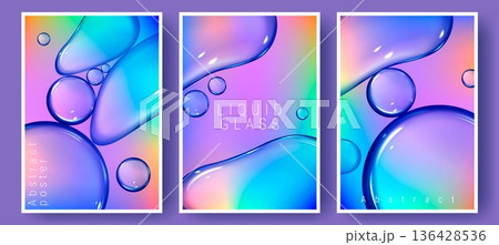 Abstract iridescent liquid glass bubbles posters Abstract iridescent liquid glass bubbles posters 136428536