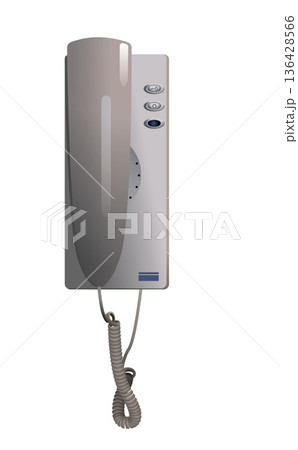 White remote apartment intercom. Vector. 136428566