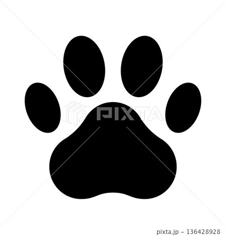 シンプルな犬の足跡のイラスト ベクター素材 136428928