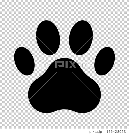 シンプルな犬の足跡のイラスト ベクター素材 136428928