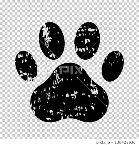 Stamp-style dog footprint illustration vector material Stamp-style dog footprint illustration vector material 136428930