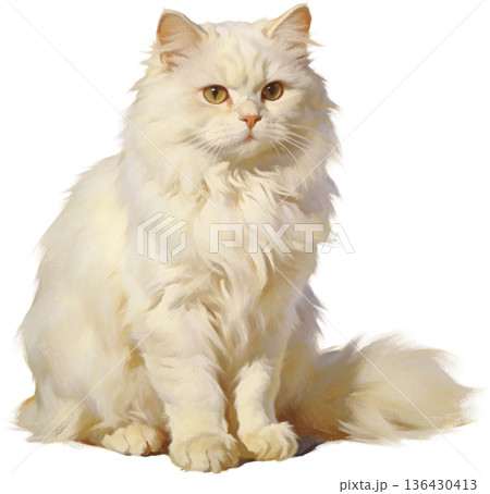 アンティーク風の猫のイラスト ヴィンテージ調の動物素材 アンティーク風の猫のイラスト ヴィンテージ調の動物素材 136430413