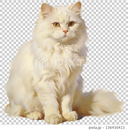 アンティーク風の猫のイラスト ヴィンテージ調の動物素材 アンティーク風の猫のイラスト ヴィンテージ調の動物素材 136430413