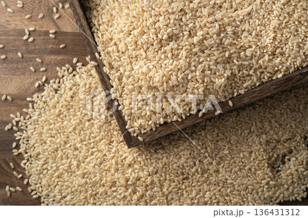 Japanese bran rice 136431312