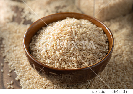 Japanese bran rice 136431352