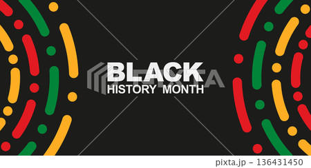 Abstract Black History Month celebration banner. Vector 136431450