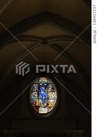 Stained glass window. Stained glass window. 136431537