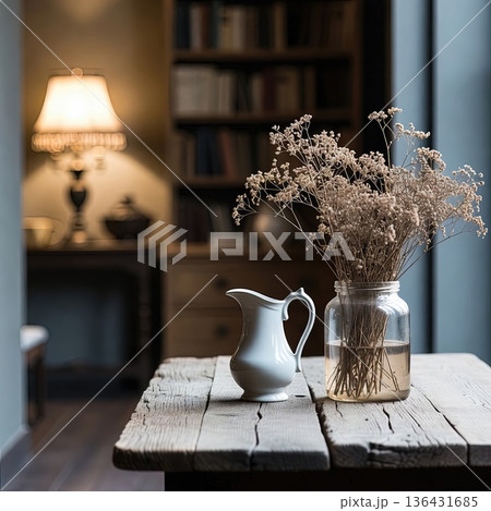 Sophisticated image in rustic minimalist style. 136431685