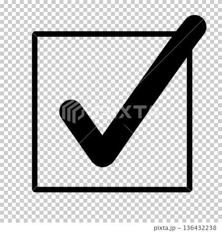 帶有黑色勾號的勾號線圖示（透明背景） 136432238