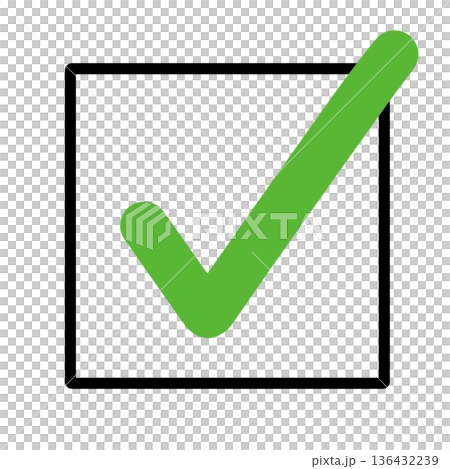 Green check mark line icon (transparent background) Green check mark line icon (transparent background) 136432239