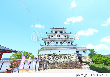 岐阜県郡上市、郡上八幡城の風景 136432454