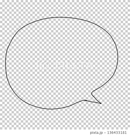 手繪簡約對話框圓形邊框材料 手繪簡約對話框圓形邊框材料 136433181