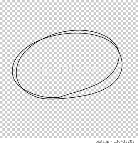 Hand-drawn basic round frame material Hand-drawn basic round frame material 136433205