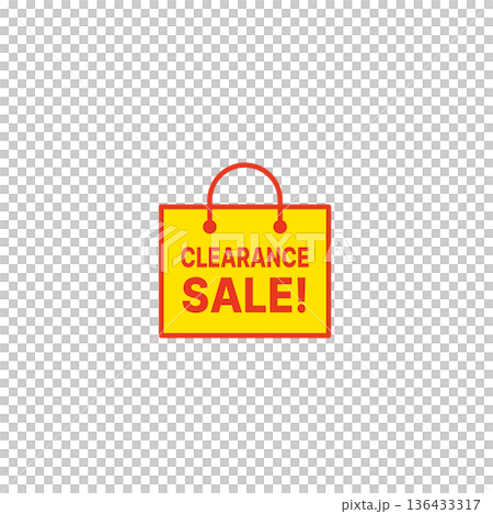 Red and yellow sale label icon shopping bag clearance yellow 136433317