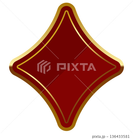 高級感のあるダイヤのフレーム　レッド＆ゴールド 136433581