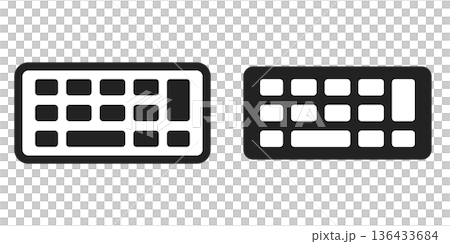 簡潔的鍵盤圖示集（黑白扁平風格，透明背景） 136433684