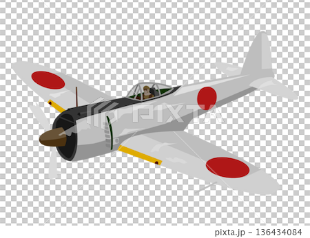 日本陸軍隼式戰鬥機的插圖(銀色塗裝) 日本陸軍隼式戰鬥機的插圖(銀色塗裝) 136434084