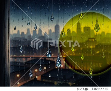 Nocturnal Rain Reflections II — Moonlight 136434450