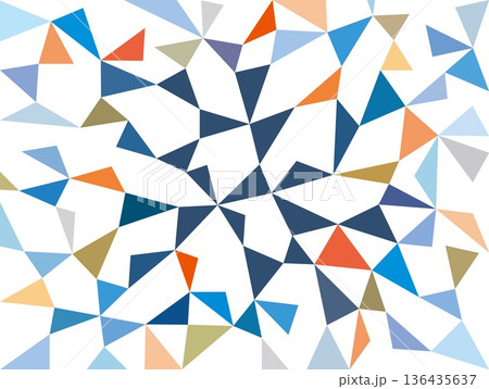 幾何学模様　三角形　白背景　カラフル 136435637