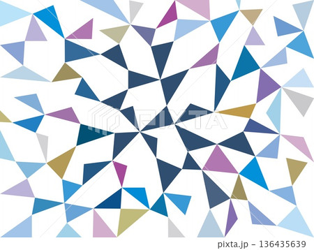 幾何学模様　三角形　白背景　カラフル 136435639
