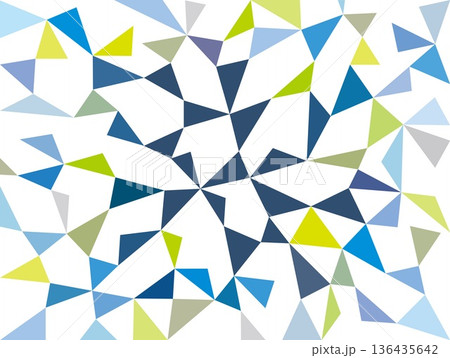 幾何学模様　三角形　白背景　カラフル 136435642