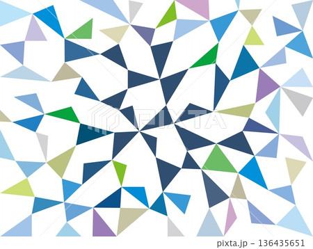 幾何学模様　三角形　白背景　カラフル 136435651