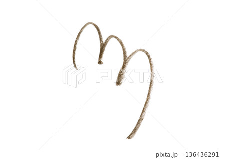 A brown stroke from a cosmetic eyebrow pencil. Isolated on a white background. 136436291