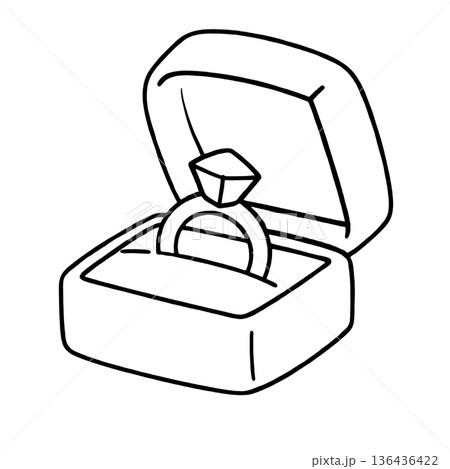 Engagement ring jewelry box diamond proposal love marriage romantic gift celebration 136436422