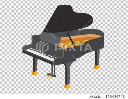 グランドピアノのイラスト 136436748
