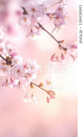 《AI画像》満開の桜 春のイメージ 136436841