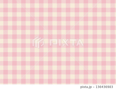 ギンガムチェックのかわいい背景素材 ピンクのチェックのシームレスなパターンイラスト ギンガムチェックのかわいい背景素材 ピンクのチェックのシームレスなパターンイラスト 136436983