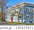 Historic residential building on winter season in Vancouver, Canada 136437621