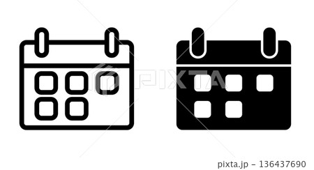 Calender icon design template 136437690