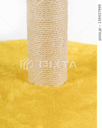 Scratching post for cats is isolated on a white background. Game for cats. 136437999