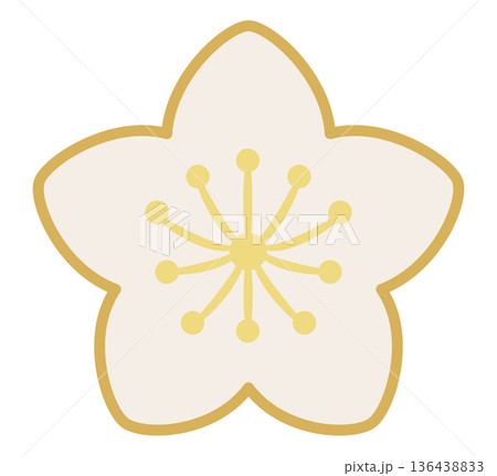 白い桃の花 136438833