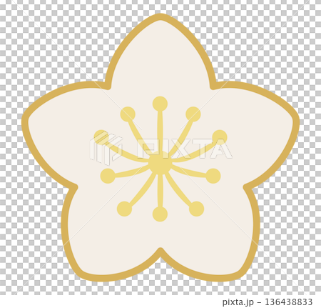白い桃の花 136438833