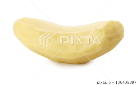 Raw peeled potatoes isolated on a white background Raw peeled potatoes isolated on a white background 136438897