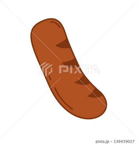Grilled Frankfurter Sausage Illustration Grilled Frankfurter Sausage Illustration 136439027
