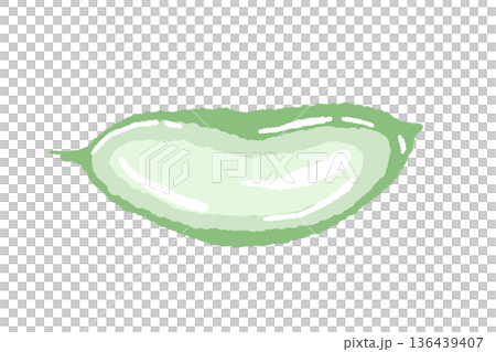 アロエベラの葉の断面イラスト 1つのスライスカット素材 136439407