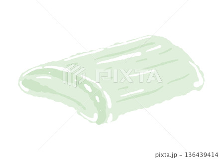 厚みのあるアロエベラの果肉（ゲル）イラスト 化粧品イメージの素材 136439414