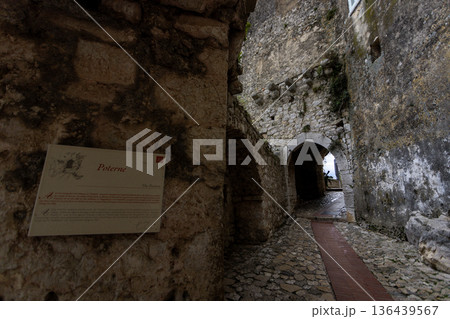 townscape of Eze town of southern France, French Riviera	 136439567