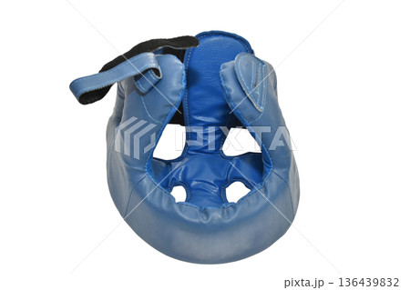 Blue boxing helmet. Blue boxing helmet. 136439832
