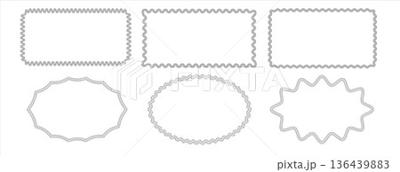 Rope border frame in brush style. Vector illustration with circle and rectangle shapes for decorative graphic design elements. Rope border frame in brush style. Vector illustration with circle and rectangle shapes for decorative graphic design elements. 136439883