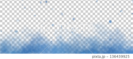 Blue mist with scattered particles and gradient diffusion on transparent background for atmospheric compositions 136439925