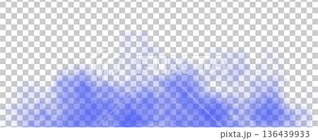 Blue smoke or mist with soft diffusion and gradient transparency on isolated background for atmospheric compositions 136439933