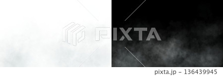 White transparent smoke on white and black backgrounds with soft diffusion and contrast for atmospheric visual compositions White transparent smoke on white and black backgrounds with soft diffusion and contrast for atmospheric visual compositions 136439945