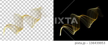Glowing twisted transparent ribbon on white and black backgrounds with luminous lines and smooth curves for elegant compositions Glowing twisted transparent ribbon on white and black backgrounds with luminous lines and smooth curves for elegant compositions 136439953