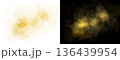 Golden transparent cloud on white and black backgrounds with soft diffusion and glowing texture for elegant compositions 136439954