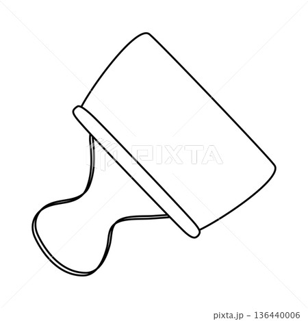 Binder clip for holding sheets of paper together, office supplies, doodle style vector outline Binder clip for holding sheets of paper together, office supplies, doodle style vector outline 136440006