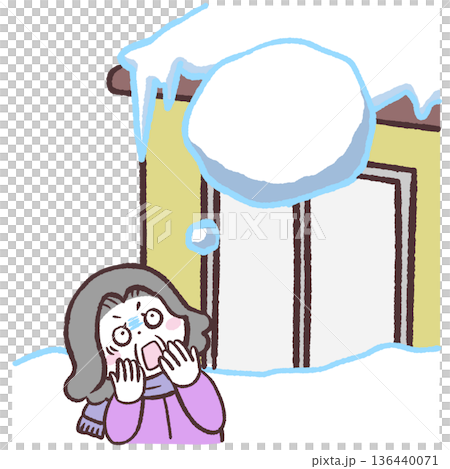 圖:一位老婦人被飄落的雪嚇了一跳 圖:一位老婦人被飄落的雪嚇了一跳 136440071